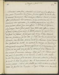 4 vues V[oltaire]. Lettre non autographe, avec subscription autographe, signée d’une initiale [à François Tronchin].- Prangins, 7 février 1755