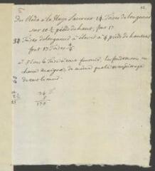 2 vues [Tronchin, François]. Note et calculs autographes relatifs à la construction du mur des Délices.- [Fin septembre 1759]