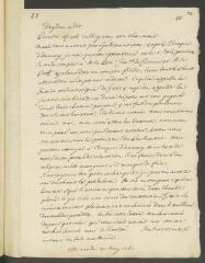 4 vues [Voltaire]. Copie d’une lettre, de la main de François Tronchin, à [Jean-Robert Tronchin (1702-1788) et Théodore Tronchin].- 22 mai 1761