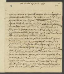 4 vues [Denis, Marie-Louise]. Lettre autographe non signée à [Théodore] Tronchin, à Genève.- Lundi, 25 mai [1761]