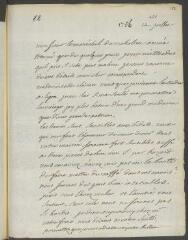 4 vues [Voltaire]. Lettre autographe non signée à [Jean-]Robert Tronchin, à Lyon.- 12 juillet [1756]
