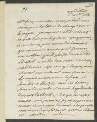 4 vues  - [Voltaire]. Lettre autographe non signée à [Jean-]Robert Tronchin, à Lyon.- Aux Délices, 6 novembre [1756] (ouvre la visionneuse)