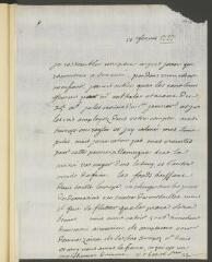 4 vues  - V[oltaire]. Lettre autographe, signée d\'une initiale, à [Jean-]Robert Tronchin, à Lyon.- 17 février [1757] (taxe et marque postales) (ouvre la visionneuse)