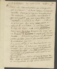4 vues  - [Tronchin, Jean-Robert]. Brouillon autographe non signé d\'une lettre à Voltaire.- Paris, 29 mars 1758 (ouvre la visionneuse)