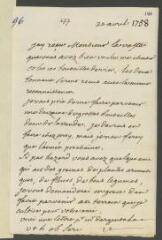 4 vues  - V[oltaire]. Lettre autographe, signée d\'une initiale, [à Ami Camp]. - 22 avril [1758] (ouvre la visionneuse)