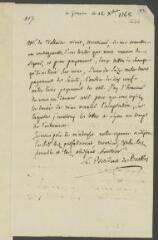 4 vues  - [Charles] de Brosses. Lettre autographe signée à J[ean-]Robert Tronchin, à Lyon.- Genève,12 décembre 1758 (taxe et marque postales) (ouvre la visionneuse)