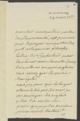 4 vues  - V[oltaire]. Lettre autographe, signée d\'une initiale, [à Jean-Robert Tronchin]- Montriond, 24 mars [1757] (ouvre la visionneuse)