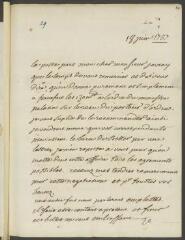 4 vues  - V[oltaire]. Lettre autographe, signée d\'une initiale, à Jean-Robert Tronchin, à Lyon.- 18 juin [1757] (taxe et marque postales) (ouvre la visionneuse)