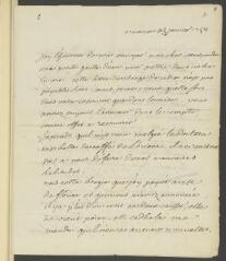 4 vues  - V[oltaire]. Lettre autographe, signée d\'une initiale, [à Jean-Robert Tronchin].- Montriond, 23 janvier 1757 (ouvre la visionneuse)