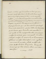 4 vues [Voltaire]. Lettre autographe non signée à [Jean-]Robert Tronchin, à Lyon.- 11 août [1757] (taxe et marque postales)