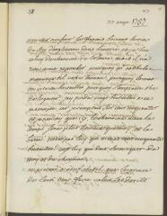 4 vues  - V[oltairel. Lettre autographe, signée d\'une initiale, à [Jean-]Robert Tronchin, à Lyon.- 27 août [1757] (taxe et marque postales) (ouvre la visionneuse)