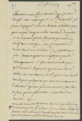 4 vues V[oltaire]. Lettre de la main de Jean-Louis Wagniere, signée d'une initiale, [à Jean-Robert Tronchin].- 12 novembre [1759]