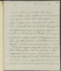 2 vues V[oltaire]. Billet, de la main de Jean-Louis Wagnière, signé d'une initiale, la subscription autographe, [à Jean-Robert Tronchin].-16 avril [1759]