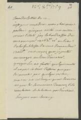 4 vues [Voltaire]. Lettre autographe non signée [à Jean-Robert Tronchin].- 12 [octobre 1759]