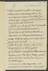 4 vues  - V[oltaire]. Lettre autographe, signée d\'une initiale [à Ami Camp].- Aux Délices, 22 mars [1758] (ouvre la visionneuse)
