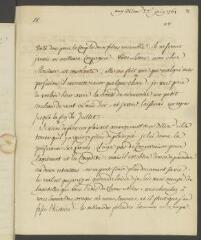 4 vues V[oltaire]. Lettre de la main de Jean-Louis Wagnière, signée d'une initiale, à [Jean-Robert] Tronchin, à Lyon.- Aux Délices, 23 juin 1761 (taxe et marque postales)