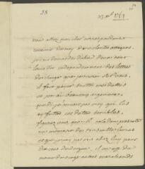 4 vues V[oltaire]. Lettre autographe, signée d'une initiale, à J[ean-]R[obert] Tronchin, à Lyon.- 23 décembre [1761] (taxe et marque postales)