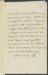 4 vues  - V[oltaire]. Billet autographe, signé d\'une initiale, [à Jean-Robert Tronchin].- Ferney, 2 février [1761] (ouvre la visionneuse)