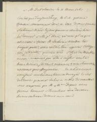 4 vues [Tronchin, François]. Copie autographe non signée d'une lettre à Voltaire.- 11 mars 1765