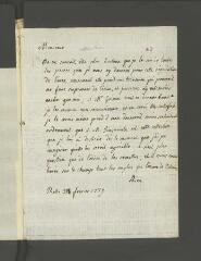 2 vues  - [Rieu, Henri]. Copie d\'une lettre de la main du secrétaire de Tronchin [à François Tronchin].- Rolle, 23 février 1779 (ouvre la visionneuse)