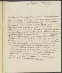 4 vues Florian [Philippe Antoine Claris de]. Lettre autographe signée à [François] Tronchin, aux Délices.- Bijou, 3 septembre 1777