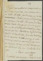 4 vues [Grimm, Friedrich Melchior von]. Lettre autographe non signée [à François Tronchin].- Paris, 20 mars 1788