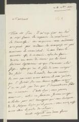 4 vues  - [Diderot, Denis]. Lettre autographe non signée, à [François] \'Tronchin des Délices, Rue d\'Antin, 3e porte cochère à gauche en entrant par la rue neuve des Petits champs\', [à Paris].- 8 décembre 1771 (ouvre la visionneuse)