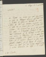 6 vues Gallitzin, Dimitri [Alexéievitch]. Lettre autographe signée à [François] Tronchin.- La Haye, 3 avril 1772