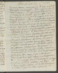 2 vues  - [Tronchin, Jean-Robert]. Lettre autographe non signée à son frère [François Tronchin].- Paris, 28 mars 1771 (ouvre la visionneuse)