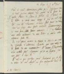 2 vues  - [Gallitzin, Dimitri Alexéievitch]. Lettre autographe non signée à [François] Tronchin.- La Haye, 3 octobre 1775 (ouvre la visionneuse)