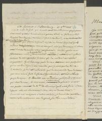 1 vue  - [Tronchin, François]. Brouillon autographe non signé d\'une lettre à [Etienne] Falconet, à Saint-Pétersbourg.- 17 octobre 1775 (ouvre la visionneuse)