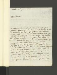 4 vues Méjanes, [Jean-Baptiste-Marie de Piquet, marquis de]. Lettre autographe signée à [François] Tronchin, aux Délices, près Genève.- Arles, 24 janvier 1770