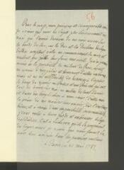 4 vues [Grimm, Friedrich Melchior]. Lettre autographe non signée [à François Tronchin].- Paris, 21 mai 1787