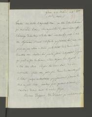 4 vues Desportes, Félix. Lettre autographe signée [à François Tronchin].- 17 messidor an 4 (5 juillet 1796)