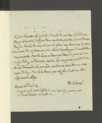 4 vues  - Lubières [Charles-Benjamin de Langes de Montmirail] de. Lettre autographe signée à [François] Tronchin, aux Délices.- \'Saconex\', samedi 24 juillet 1784 (ouvre la visionneuse)