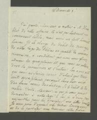 2 vues  - [Grimm, Friedrich Melchior]. Lettre autographe non signée [à Jean-Robert Tronchin].- Dimanche 9 [janvier 1780] (ouvre la visionneuse)