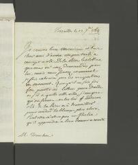2 vues  - Hennin, [Pierre-Michel]. Lettre autographe signée à [François] Tronchin.- Versailles, 22 septembre 1784 (ouvre la visionneuse)