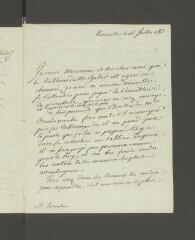 2 vues  - Hennin, [Pierre-Michel]. Lettre autographe signée, à [François] Tronchin.- Versailles, 16 juillet 1783 (ouvre la visionneuse)