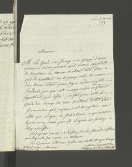 2 vues L'Epinay, de. Lettre autographe signée à [Jean-Robert] Tronchin, fermier général.- Paris, 18 mai 1779