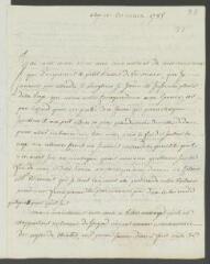 4 vues Burteur, [Jeanne-Jaquette], épouse d'Antoine-Jean-Gabriel Lebault. Lettre autographe signée à [François] Tronchin, aux Délices, à Genève.- Aloxe, 20 mars 1785 (taxes et marque postales)