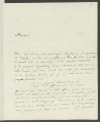 4 vues Herbois, [Jean-Marie Collot] d'. Lettre autographe signée [à François Tronchin]. Genève, 13 janvier 1786