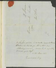 2 vues [Saussure, Horace-Bénédict de]. Billet autographe non signé, écrit à la troisième personne, à [François] Tronchin, aux Délices.- 31 août 1783