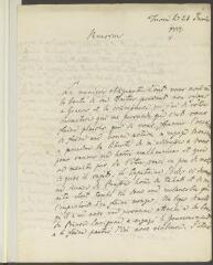 4 vues Keith. Lettre autographe signée [à François Tronchin].- Turin, 25 février 1777
