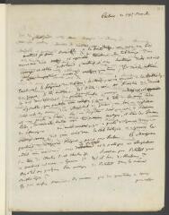 4 vues  - Sinner de Ballaigues, [Johann] R[udolf]. Lettre autographe signée à [François Tronchin].- Cerlier, 14 novembre [1778 ou 1779] (ouvre la visionneuse)