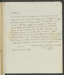 4 vues De la Rive, P[ierre-]L[ouis]. Lettre autographe signée à [François] Tronchin, aux Délices.- Genève, 20 février 1789