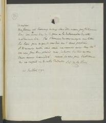 2 vues De la Rive, P[ierre-]L[ouis]. Lettre autographe signée à [François] Tronchin, aux Délices.- [20 juillet 1792]
