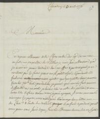 4 vues  - Heurteur, J[oseph]. Lettre autographe signée à [François] Tronchin, aux Délices, près Genève.- Chambéry, 21 avril 1776 (taxes postales) (ouvre la visionneuse)