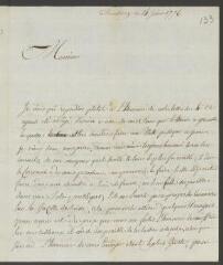 4 vues  - Heurteur, [Joseph]. Lettre autographe signée à [François] Tronchin, aux Délices, près de Genève.- Chambéry, 14 juin 1776 (taxes postales) (ouvre la visionneuse)