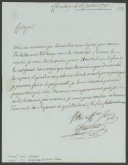4 vues Heurteur, J[oseph], cadet. Lettre autographe signée à [François] Tronchin, aux Délices, Genève.- Chambéry, 18 juillet 1793 (marque et taxe postales)