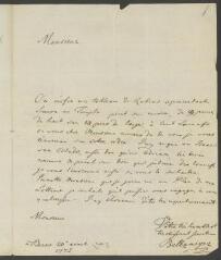 4 vues  - Beltzmeyer, [Johann Jacob]. Lettre autographe signée à [François] Tronchin, aux Délices, près Genève.- Berne, 20 avril 1772 (ouvre la visionneuse)